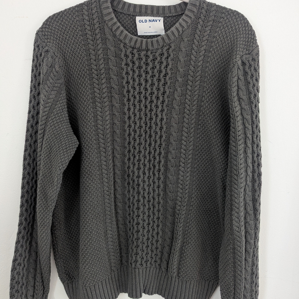 Old Navy Dark Green Cable Knit Sweater